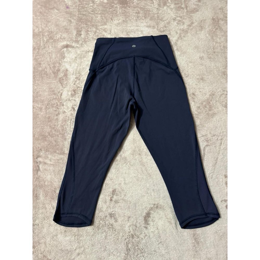 Lululemon Women's Women Train Times Crop Navy Blue Size 6